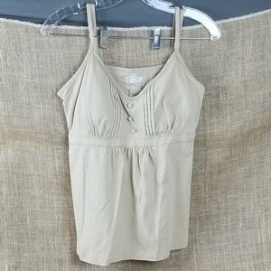 Route 66 Tan Tank Top w Shelf Bra - Size Large